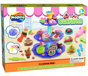 MAC TOYS Modelina Cukierki / Zestaw kreatywny / 56 g modeliny / narzędzia i tacka na ciasto / od 3 lat