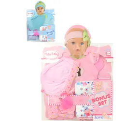 Orion Ubranka dla lalki 40 cm (143881) / Zestaw z czapeczką, smoczkiem i pieluszką / 2 kolory / od 3 lat