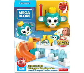 Mega BLOKS Peek A Blocks Zestaw do budowania Duża zjeżdżalnia / 13 elementów + zwierzątko / od 12 miesięcy