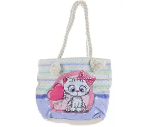 Torba na ramię Orion z motywem kota / Torba na ramię / Materiał tekstylny / 28 x 20 cm / Brokat