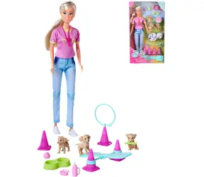 Simba Lalka Steffi Trener Psów z 3 Psami / 29 cm / od 3 lat