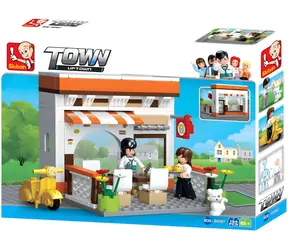 Zestaw konstrukcyjny Sluban Town Bistro M38-B0567 / kompatybilny z Lego / 134 elementy + 2 figurki / od 6 lat