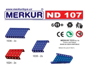 Merkur ND107 Płyty fazowane i zakrzywione / Dodatkowy zestaw części do zestawu / metal / 8 szt.