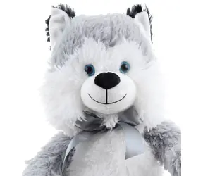 Orion Pluszowy piesek Husky z kokardą 55 cm / Pluszowa zabawka / od 0 miesięcy