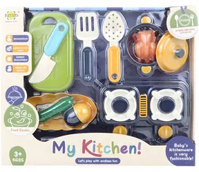 Zestaw naczyń Orion z kuchenką i modelami żywności / Kuchnia dziecięca / Plastik / od 3 lat