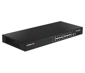 Edimax IGS-5218PLC / Przełącznik / przemysłowy / Zarządzany L2 / 16x Gigabit RJ45 PoE+ / 4X Combo RJ45/SFP / 1U