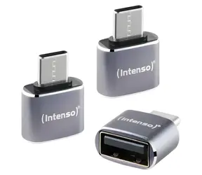 INTENSO A480C antracyt / Adapter USB-A do USB-C / Obudowa aluminiowa / 3 szt. / USB 2.0