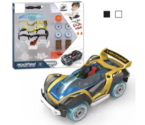 Zestaw konstrukcyjny samochodu SPARKYS żółty / 1:32 / 17 elementów / mechanizm pull-back / od 3 lat