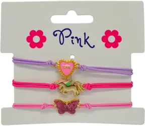Bransoletki SPARKYS Jednorożec, Kot, Serce / Biżuteria dziecięca / zestaw 3 sztuk
