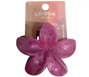 Spinka do włosów SPARKYS PINK marmurkowy róż / Motyw kwiatowy / 13,4 x 7,5 cm