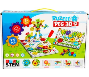 SPARKYS Kreatywna układanka 3D z kołkami i narzędziami / 277 elementów / od 3 lat