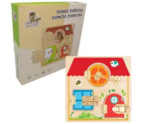 SPARKYS BABU Tablica edukacyjna z zamkami / Tablica / 3 zamki / drewno / 22x22 cm / od 3 lat