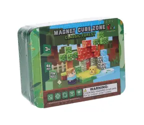 Zestaw konstrukcyjny WIKY Magnet Cube Zone - Klasyczny las / 48 elementów / Plastik / 3+