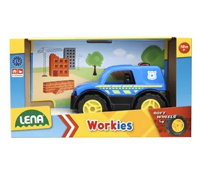 Lena Workies Samochód policyjny, tekturka dekoracyjna niebieska / od 1,5 roku