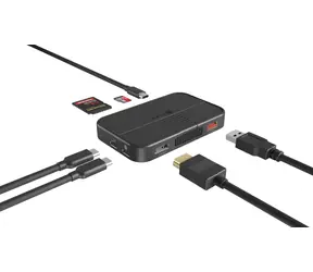 Hub USB-C ICY BOX 7w1 magnetyczny / hub USB / dysk SSD M.2 NVMe/SATA / HDMI 4K 60Hz / czytnik kart / USB-C PD 3.0