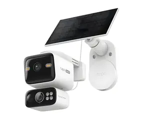 TP-LINK Tapo HB410 / Zestaw 2 zewnętrznych kamer IP zasilanych energią słoneczną z podwójnym obiektywem 2K / Pan/Tilt / IP65 / Wi-Fi