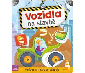 AKSJOMAT Książka naklejek Mrňous bawi się i patyk - Pojazdy na placu budowy