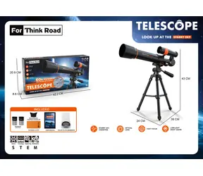 Teleskop astronomiczny Sparkys dla dzieci czarny / Teleskop / Powiększenie 60x / Statyw i 2 okulary / od 8 lat