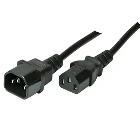 Przewód zasilający przedłużający SCONN C13-C14 / Przewód zasilający przedłużający / VDE / 1 m / 3x 0,75 mm2