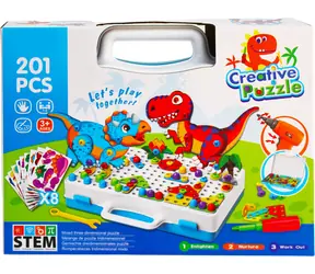 SPARKYS Creative puzzle z dinozaurami i wiertarką / 201 elementów / od 3 lat