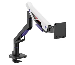 Powerton ERGO STRYNX biało-czarny / Uchwyt do monitora / 24-57" / VESA 75x75-200x200 / nośność 30 kg / sprężyna gazowa