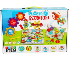 Zestaw konstrukcyjny SPARKYS 3D z wiertarką Puzzle Peg / 281 elementów / od 3 lat