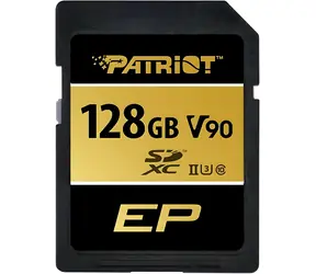 Patriot EP V90 128GB / Karta pamięci SDXC / UHS-II U3 / V90 / Klasa 10 / 300/260 MB/s
