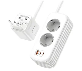 Viking PQ30 / Adapter podróżny / USB-C PD 30 W / USB-A QC 18 W / 2 gniazda sieciowe / ponad 200 krajów