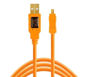 Tether Tools TetherPro pomarańczowy / Kabel / USB 2.0 A - Mini USB B / 8 pinów / 4,6 m