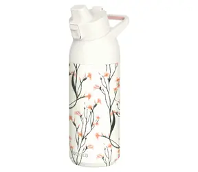 Quokka Tide kwiaty polne / Butelka sportowa / Stal nierdzewna / 700 ml / Z dzióbkiem do picia