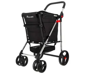Koszyk Rolser Polar 4Big czarny / Wózek sklepowy / Składany / Z hamulcem / Pojemność 58 l / Nośność 50 kg