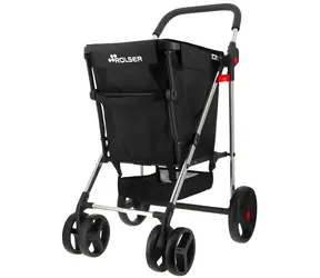 Koszyk Rolser MF 4Big czarny / Torba na zakupy na kółkach / Składany / Z hamulcem / Pojemność 58 l / Nośność 50 kg
