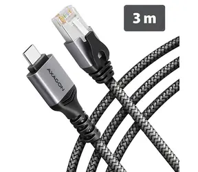Axagon ADE-CM30 / Karta sieciowa / USB-C / Gigabit Ethernet / RJ-45 z kablem Cat6 3 m
