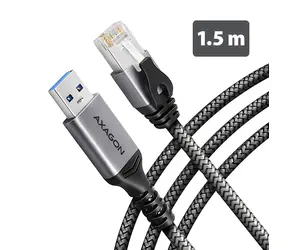 Axagon ADE-AM15 / Karta sieciowa / USB-A / Gigabit Ethernet / zintegrowany kabel RJ-45 1,5 m / Cat6