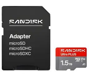 SanDisk Ultra PLUS microSDXC 1,5 TB / karta pamięci microSD / UHS-I / klasa 10, U1 / odczyt: do 150 MB/s / A1