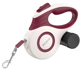 Rojeco A12 5M czerwona / Smycz dla psa / Automatycznie zwijana / Nylon / do 35 kg