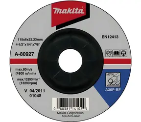 Makita A-80927 / Ściernica metalowa / 115x22,2 mm / grubość 6 mm / stal