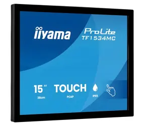 15" iiyama ProLite TF1534MC-B8X czarny / Monitor dotykowy / TN / XGA / 10 punktów dotykowych / IP65