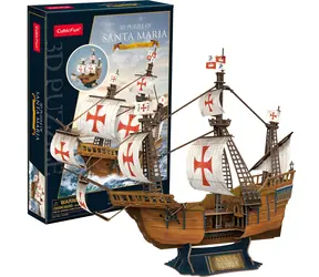 Puzzle 3D CubicFun Statek Santa Maria / 204 elementy / 58 x 20 x 50 cm