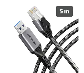 Axagon ADE-AM50 szary / Karta sieciowa / USB-A / Gigabit Ethernet / RJ-45 / kabel CAT6 5 m