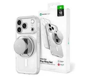 Obiektyw AmazingThing Titan Pro Pop przezroczysty / etui / iPhone 18 Pro Max / MagSafe / stojak, ochrona obiektywu