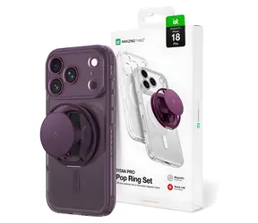 Obiektyw AmazingThing Titan Pro Pop fioletowy / Etui / iPhone 18 Pro / MagSafe / stojak, ochrona obiektywu