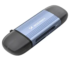 Wozinsky WCR-5G szary / Czytnik kart pamięci / SD, microSD / USB-A 3.0, USB-C 3.0 / obudowa aluminiowa