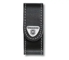 VICTORINOX Etui na nóż z klipsem do paznokci 580, skóra, czarne / Do noża 91 mm / Zapięcie na zatrzask / Szlufka na pasek