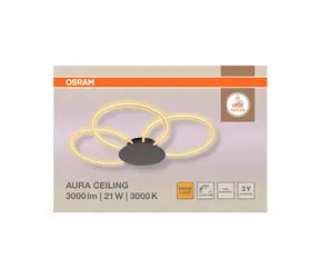 Lampa sufitowa LED OSRAM ciemnoszara / Lampa sufitowa / 2200lm / 3000K / IP20 / 21W