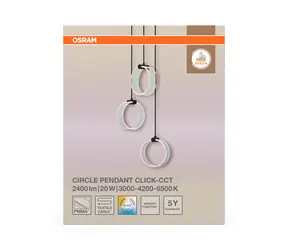 Lampa sufitowa LED OSRAM CCT czarna / Lampa sufitowa / 20W / 1300 lm / 3000-6500K