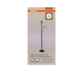OSRAM Lampa podłogowa czarna / Lampa podłogowa / 2x głowica / 17W / 930lm / CCT 3000-6500K