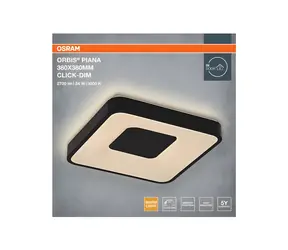Oświetlenie sufitowe LED OSRAM czarne / 24W / 1450lm / 3000K / IP20 / 38 cm