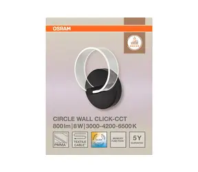 Kinkiet LED OSRAM czarny / Kinkiet / 8 W / 370 lm / CCT 3000-6500K / IP20
