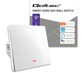 Qoltec 52719 biały / Przełącznik / 1-kanałowy / WiFi / Tuya / Timer